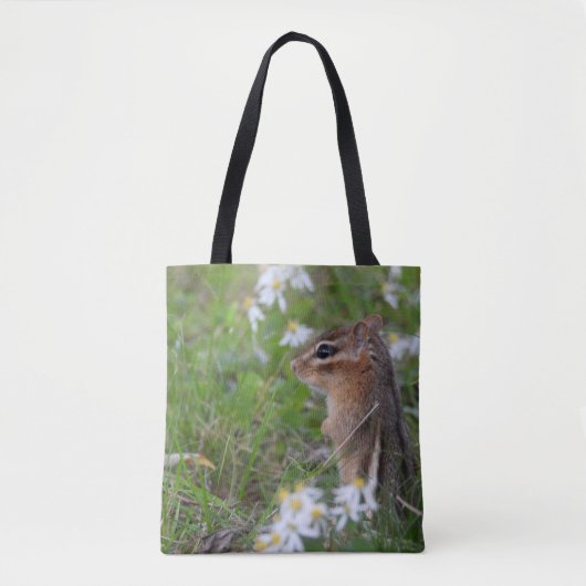 Schattige Chipmunk in bloemen Tote Bag (Voorkant)