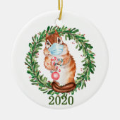 Schattige chipmunk met mondmasker 2020 keramisch ornament (Voorkant)