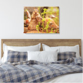 Schattige Chipmunk op beeldje verpakt canvas Afdruk (Insitu (Slaapkamer))