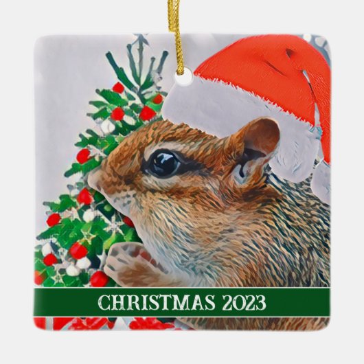 Schattige Chipmunk-Ornament Keramisch Ornament (Voorkant)
