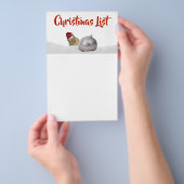 Schattige Chipmunk Zilver en Sneeuw Kerstlijst Flyer (Hand)