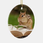 Schattige chipmunkaflezing keramisch ornament (Rechts)