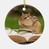 Schattige chipmunkaflezing keramisch ornament (Voorkant)