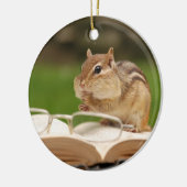 Schattige chipmunkaflezing keramisch ornament (Links)