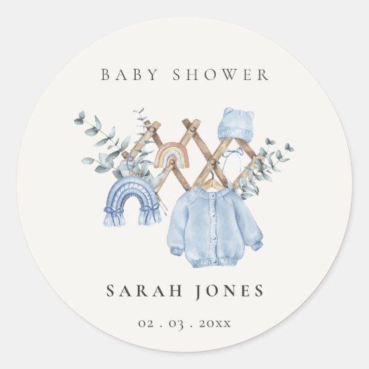 Schattige chique jongen baby kleding essentieel Ba Ronde Sticker (Voorkant)