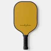 Schattige chique mosterdgeel monogram pickleball paddle (Voorkant)