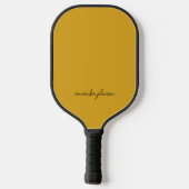 Schattige chique mosterdgeel monogram pickleball paddle (Achterkant)