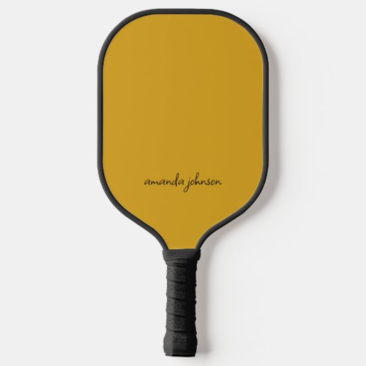 Schattige chique mosterdgeel monogram pickleball paddle (Achterkant)