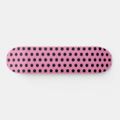 Schattige Chique Polka Dots Roze en Zwart Persoonlijk Skateboard (Horizontaal)