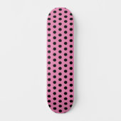Schattige Chique Polka Dots Roze en Zwart Persoonlijk Skateboard (Voorkant)