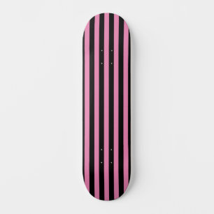 Schattige chique roze en zwart verticaal gestreept persoonlijk skateboard