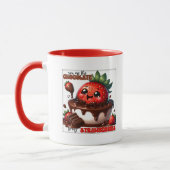 Schattige chocolade aardbei woordkunst mok (Links)