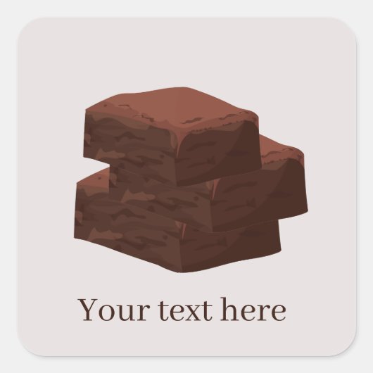 schattige chocolade brownie-liefhebbers voegen tek vierkante sticker (Voorkant)