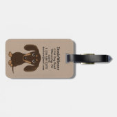 Schattige Chocolade Dachshund | Cartoon Weiner Dog Bagagelabel (Achterkant horizontaal)