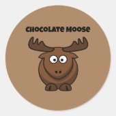 Schattige Chocolade Eland, Grappige Dessert Puns C Ronde Sticker (Voorkant)