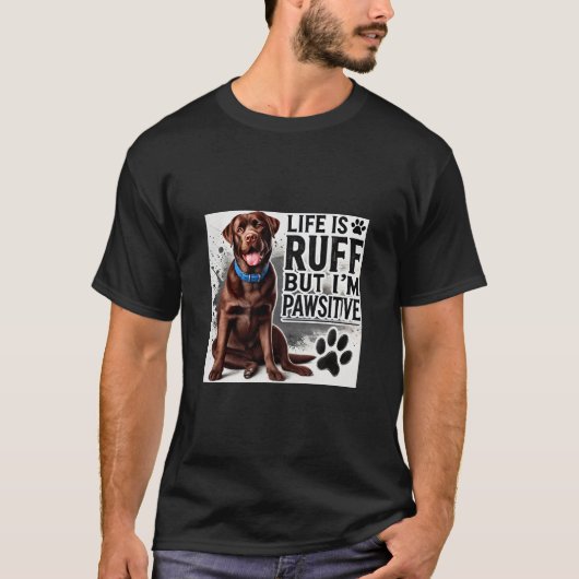 Schattige Chocolade Lab Portret T-shirt (Voorkant)