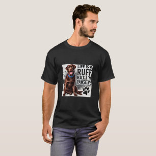Schattige Chocolade Lab Portret T-shirt