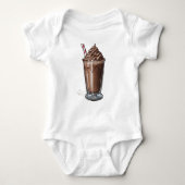 Schattige Chocolade Milkshake Baby Bodysuit (Voorkant)