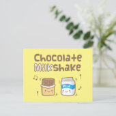 Schattige Chocolade Milkshake Doodle Voor Haar Briefkaart (Staand voorkant)