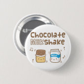 Schattige Chocolade Milkshake Doodle Voor Haar Ronde Button 5,7 Cm (Voorkant /achterkant)