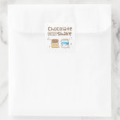 Schattige Chocolade Milkshake Doodle Voor Haar Vierkante Sticker (Tas)