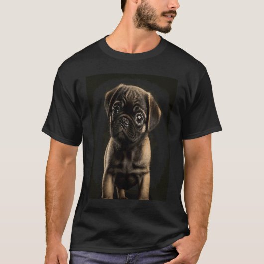 Schattige Chocolade Pindakaas Pugg T-shirt (Voorkant)