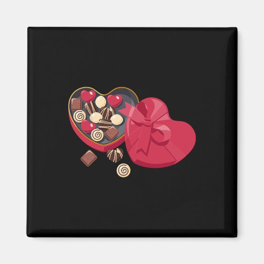 Schattige Chocolade Snoep Hart Liefde Valentijnsda Magneet (Voorkant)