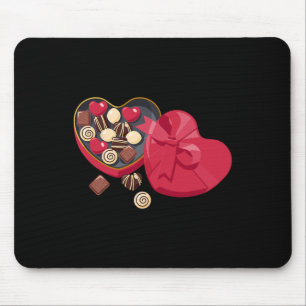 Schattige Chocolade Snoep Hart Liefde Valentijnsda Muismat