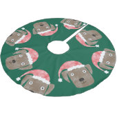 Schattige chocoladebruine Labradoedel hond met ker Kerstboom Rok (Gekanteld)