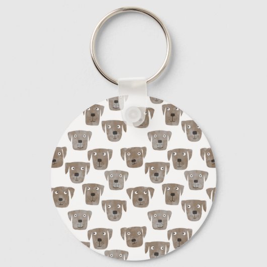 Schattige chocoladebruine Labrador Retriever hond Sleutelhanger (Voorkant)