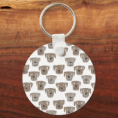 Schattige chocoladebruine Labrador Retriever hond Sleutelhanger (Voorkant)