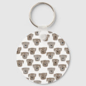 Schattige chocoladebruine Labrador Retriever hond Sleutelhanger (Achterkant)
