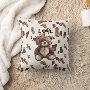 Schattige chocoladebruine teddybeer kussen