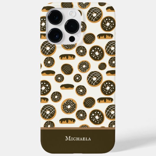 Schattige chocoladedonutpatroongebak Case-Mate iPhone case (Achterkant)
