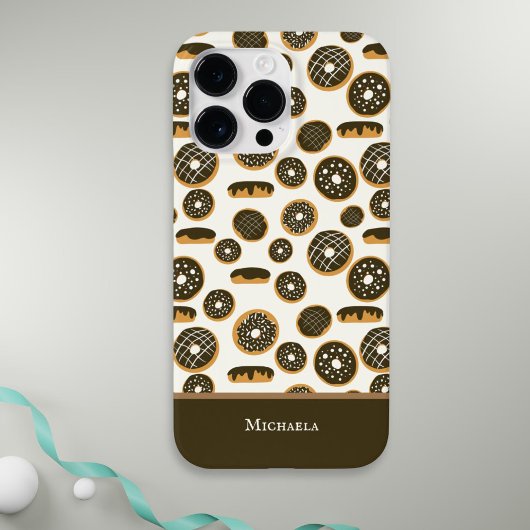 Schattige chocoladedonutpatroongebak Case-Mate iPhone case