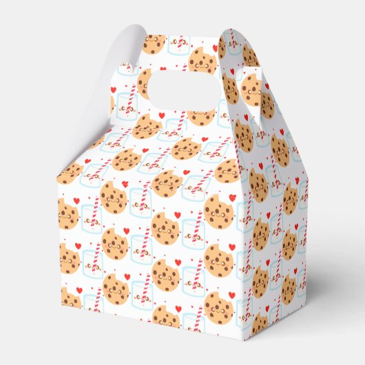 Schattige chocoladekoekje en melkglas bedankdoosjes (Achterkant)