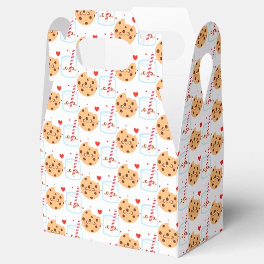 Schattige chocoladekoekje en melkglas bedankdoosjes (Geopend)