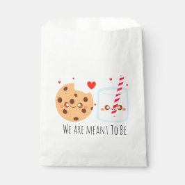 Schattige chocoladekoekje en melkglas bedankzakje