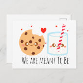 Schattige chocoladekoekje en melkglas briefkaart (Voorkant / Achterkant)