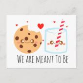 Schattige chocoladekoekje en melkglas briefkaart (Voorkant)