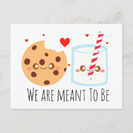 Schattige chocoladekoekje en melkglas briefkaart