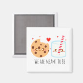 Schattige chocoladekoekje en melkglas magneet (Voorkant / Achterkant)