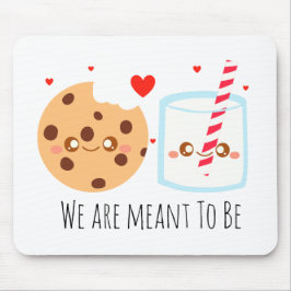 Schattige chocoladekoekje en melkglas muismat