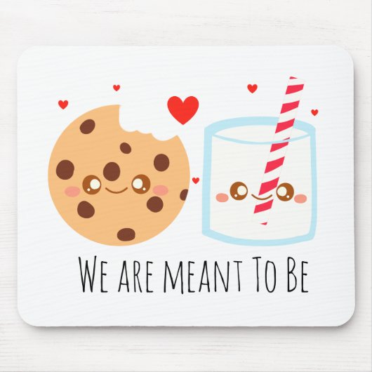 Schattige chocoladekoekje en melkglas muismat (Voorkant)