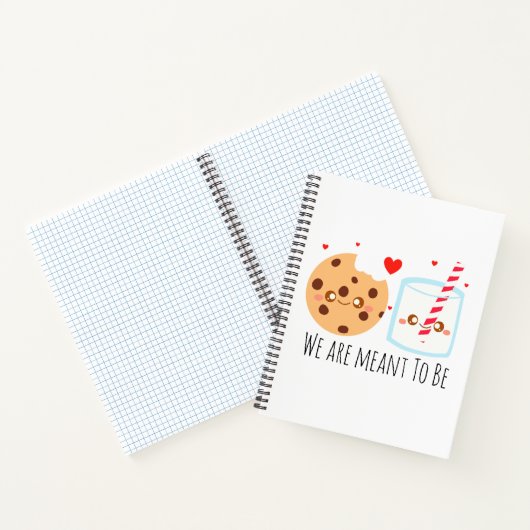 Schattige chocoladekoekje en melkglas notitieboek (Binnen)