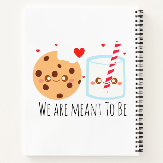 Schattige chocoladekoekje en melkglas notitieboek (Achterkant)