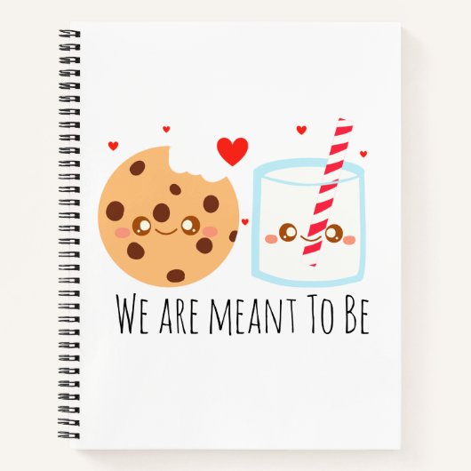 Schattige chocoladekoekje en melkglas notitieboek (Voorkant)