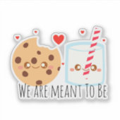 Schattige chocoladekoekje en melkglas sticker (Voorkant)