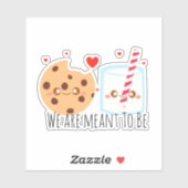 Schattige chocoladekoekje en melkglas sticker (Vel)
