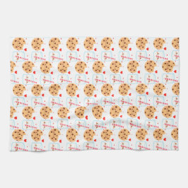 Schattige chocoladekoekje en melkglas theedoek